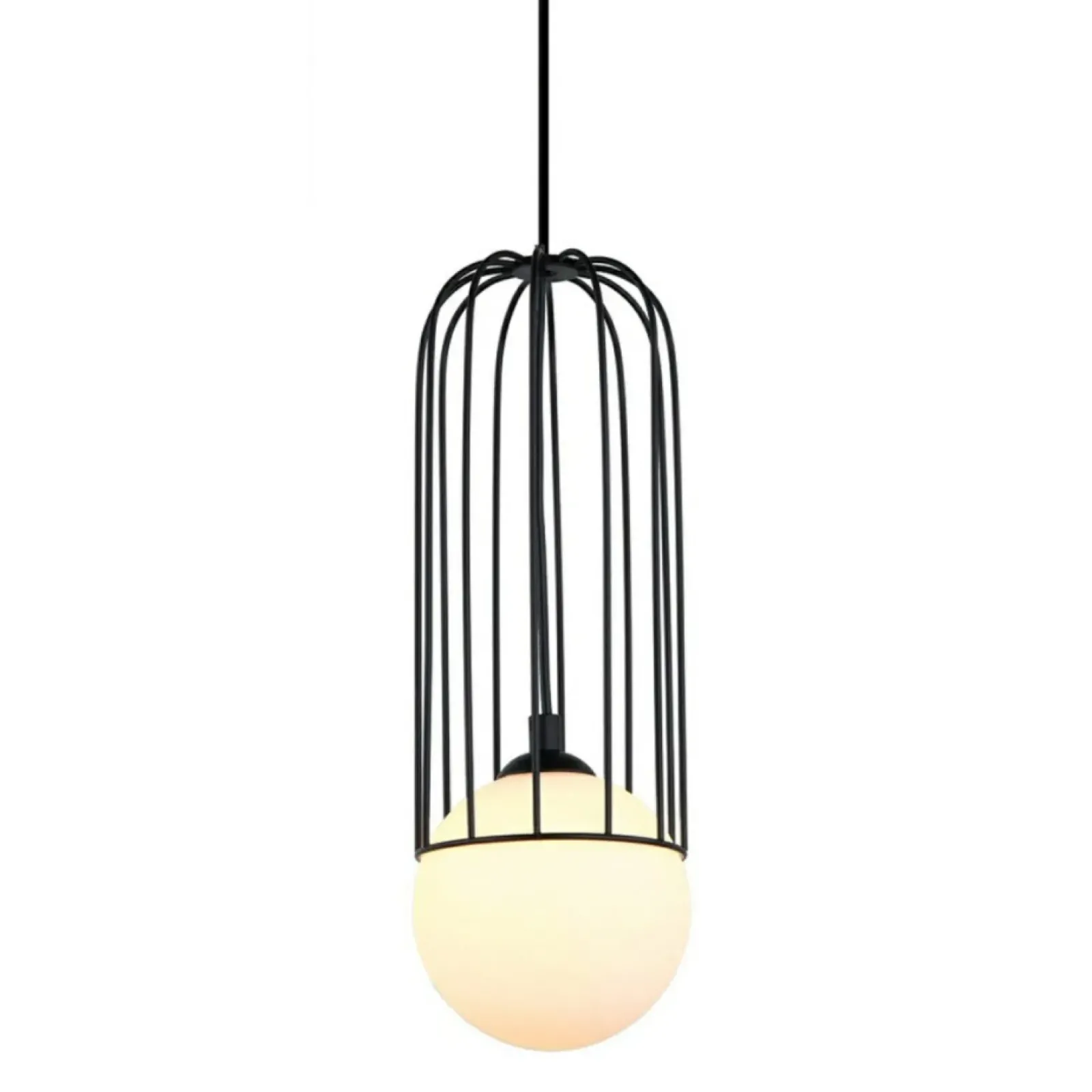 Sklep Kaja Smukła lampa wisząca z białą kulą MDM-3938/1 BK SIMON | Kaja Online