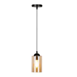 Sklep Kaja Smukła lampa wisząca z miodowym kloszem 31-00569 BISTRO | Kaja czarny Hot
