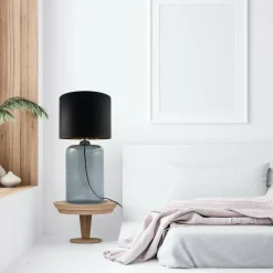 Sklep Kaja Smukła lampka z eleganckim abażurem 5511BKGO AMARSA | Kaja* Lampki Stołowe Z Abażurem|Nowoczesne Lampki Stołowe