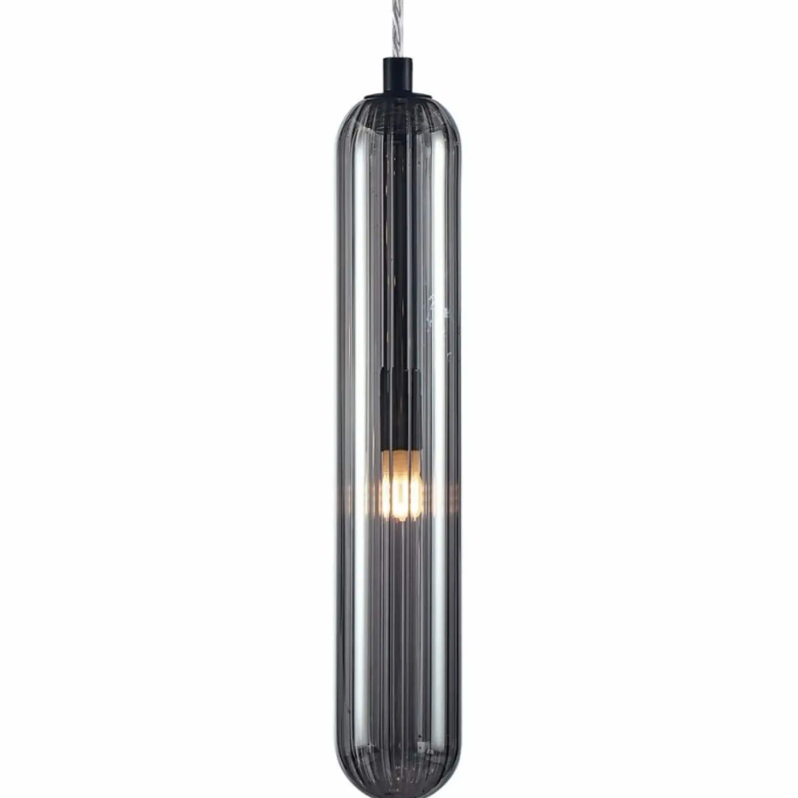 Sklep Kaja Smukły zwis z ryflowanym, dymionym kloszem ML0337 PAX | Kaja Sale