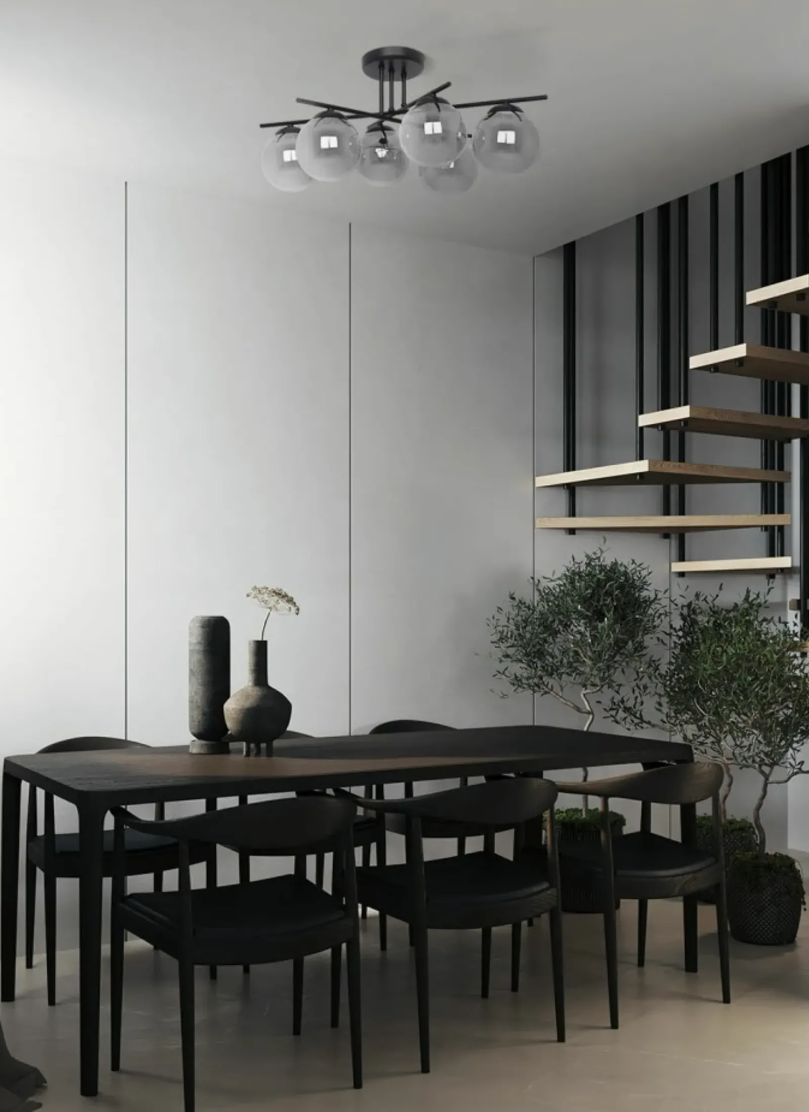Sklep Kaja Spektakularna lampa sufitowa, grafitowe klosze K-5167 - GAMMA | Kaja Flash Sale