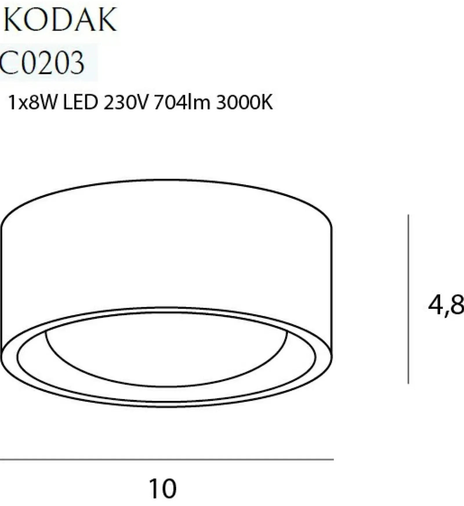 Sklep Kaja Spot natynkowy, plafon LED Ø10cm MX C0203 KODAK | Kaja Oświetlenie* Lampy Led