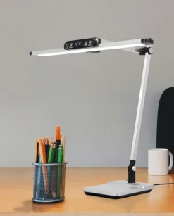 Sklep Kaja Srebrna lampa biurkowa, kreślarska, LED K-BL1321 z serii ARES* Lampki Biurkowe|Lampy Led