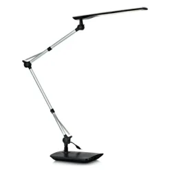 Sklep Kaja Srebrna lampa biurkowa z regulacją ramienia 105683 | Kaja Oświetlenie* Lampy Led|Lampki Biurkowe