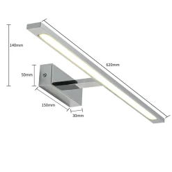 Sklep Kaja Srebrna lampa ścienna 62cm LED 4000K GS-LWB-20W CH ISLA | Kaja* Lampy Led