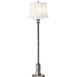 Sklep Kaja Srebrna lampa podłogowa, abażur FE-STATEROOM-FL-AN z serii STATEROOM* Lampy Podłogowe Z Abażurem|Tradycyjne Lampy Podłogowe