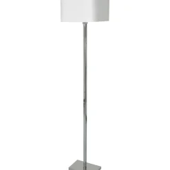 Sklep Kaja Srebrna lampa stojąca z kwadratowym abażurem ML6364 NAPOLI | Kaja* Lampy Podłogowe Z Abażurem|Tradycyjne Lampy Podłogowe