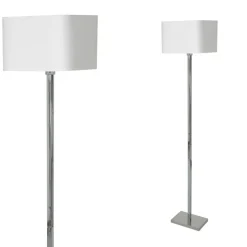 Sklep Kaja Srebrna lampa stojąca z kwadratowym abażurem ML6364 NAPOLI | Kaja* Lampy Podłogowe Z Abażurem|Tradycyjne Lampy Podłogowe