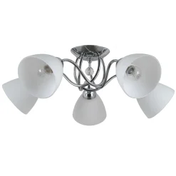 Sklep Kaja Srebrna lampa sufitowa do salonu PND-5643-5 LUGANO | Kaja Oświetlenie* Randole Tradycyjne