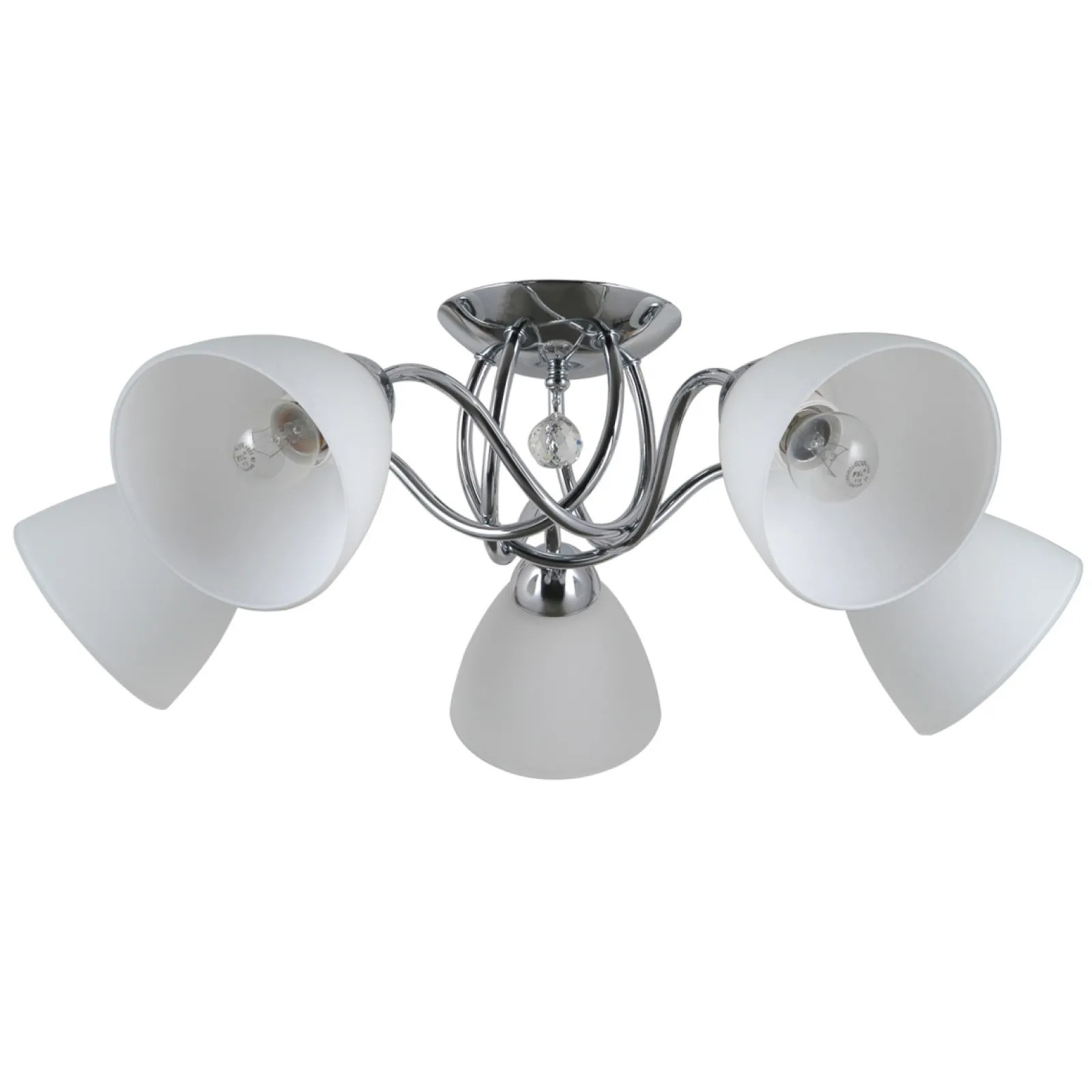 Sklep Kaja Srebrna lampa sufitowa do salonu PND-5643-5 LUGANO | Kaja Oświetlenie* Randole Tradycyjne