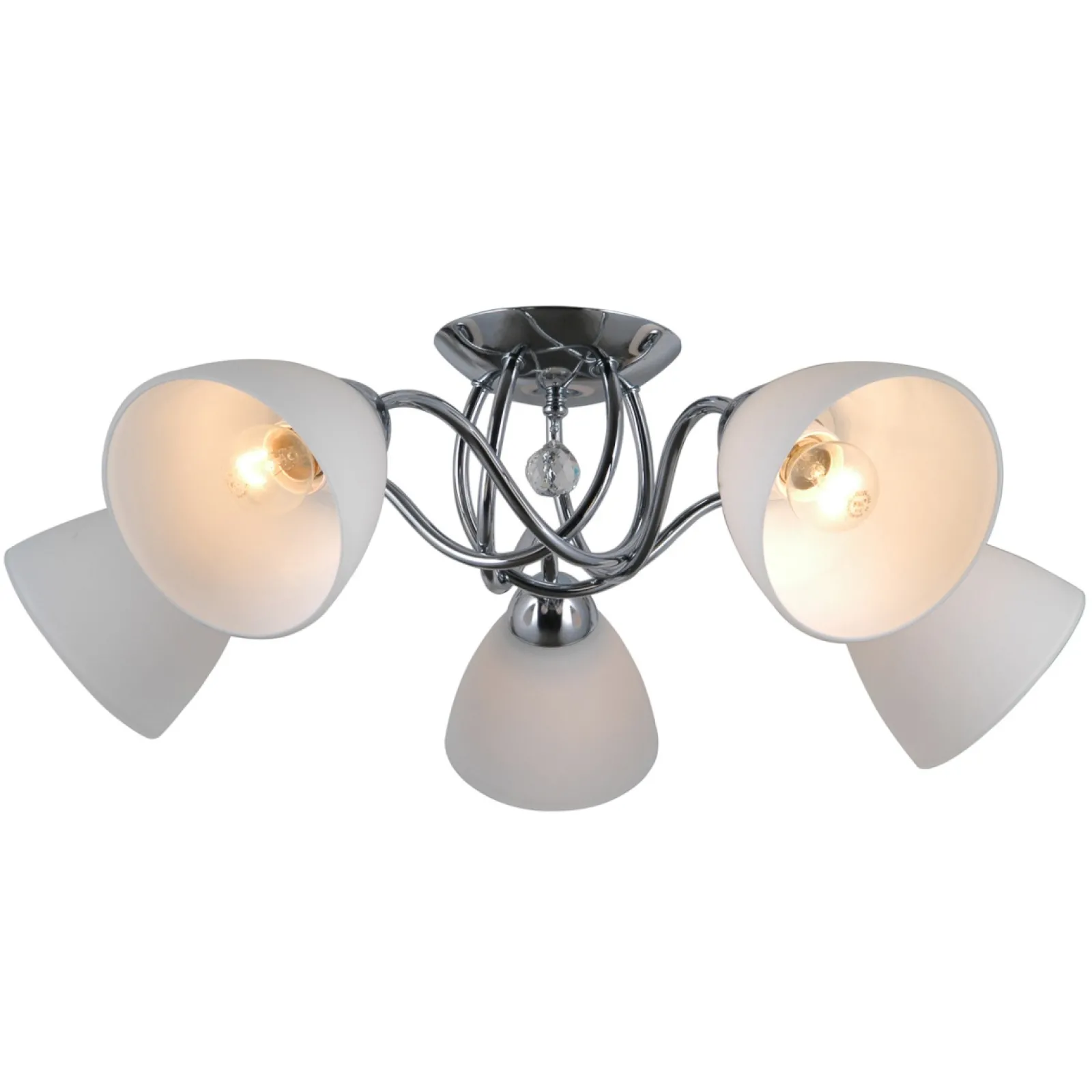 Sklep Kaja Srebrna lampa sufitowa do salonu PND-5643-5 LUGANO | Kaja Oświetlenie* Randole Tradycyjne