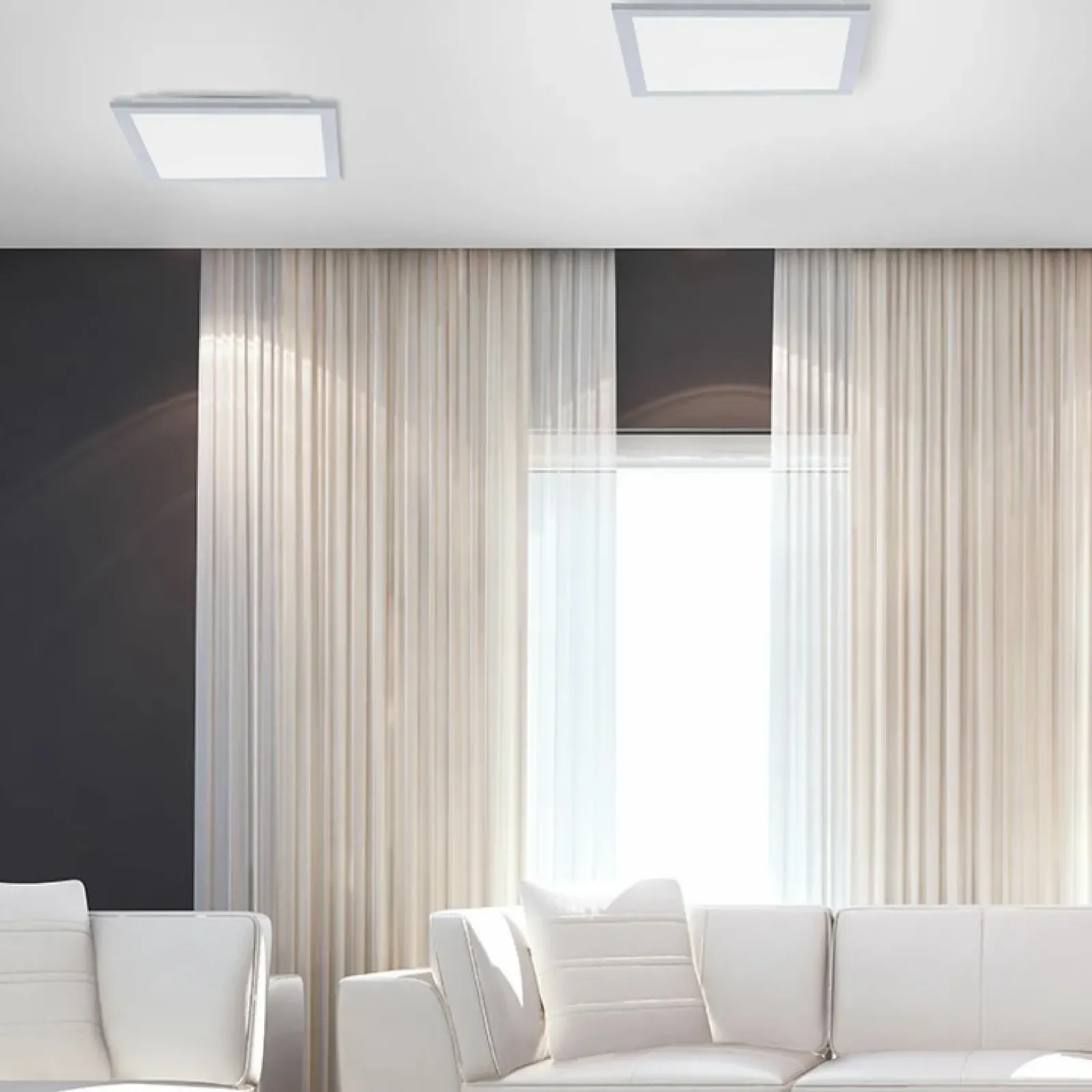 Sklep Kaja Srebrna lampa sufitowa LED - kwadrat 14750-21 z serii FLAT | Kaja srebrny Hot