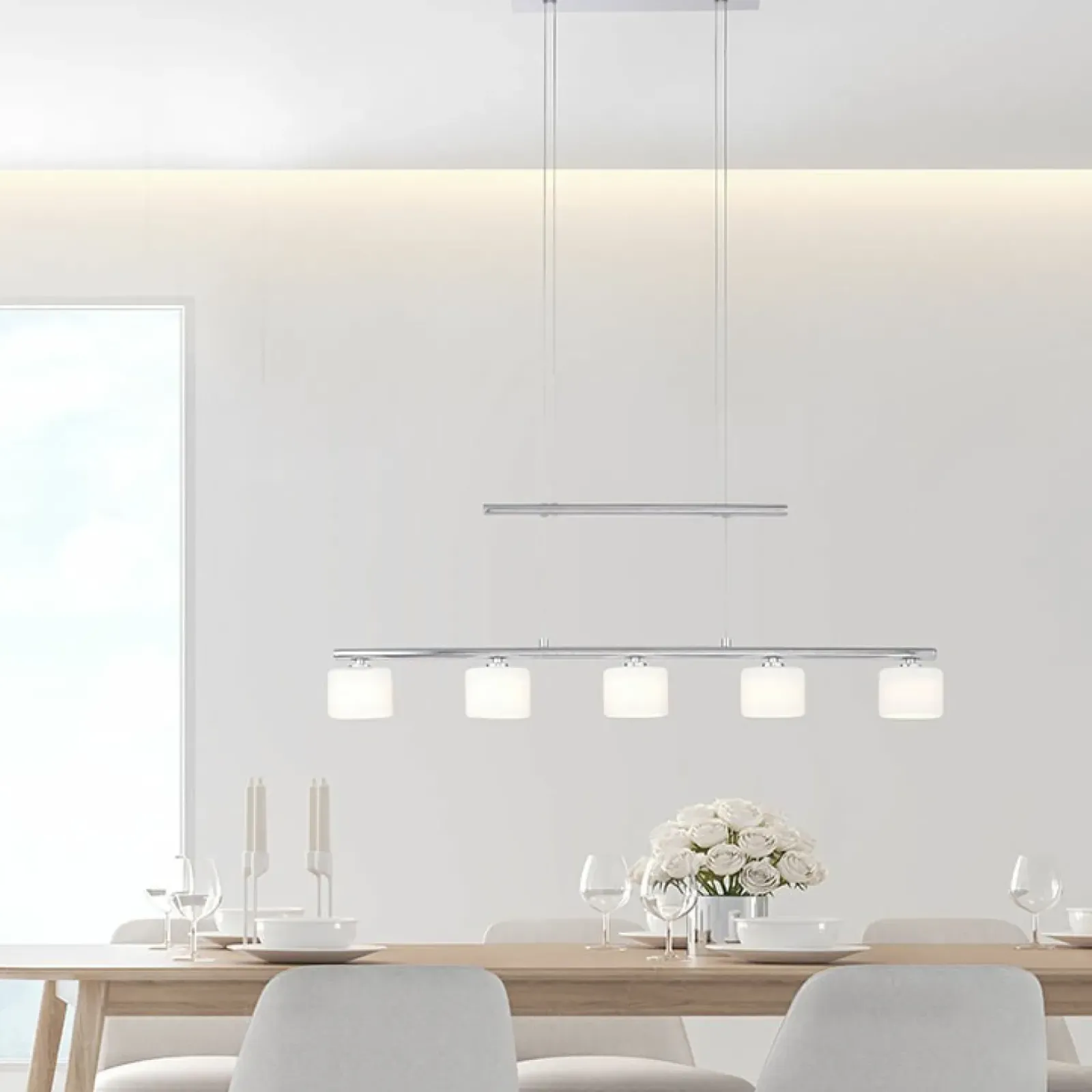 Sklep Kaja Srebrna lampa sufitowa LED - pięć źródeł LED 2209-55 z serii HYDRA szary Fashion