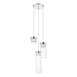 Sklep Kaja Srebrna lampa wisząca do sypialni P0389-03D-F4AC GEM | Kaja Shop