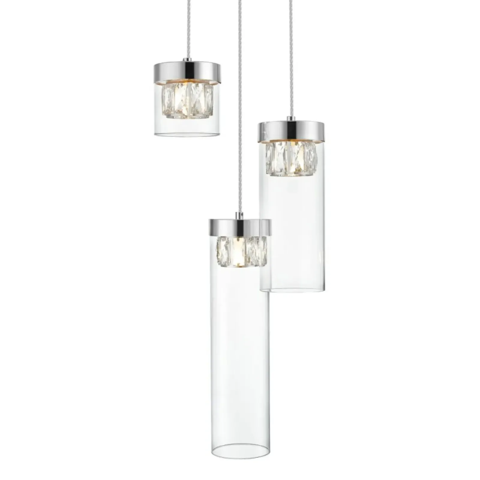 Sklep Kaja Srebrna lampa wisząca do sypialni P0389-03D-F4AC GEM | Kaja Shop