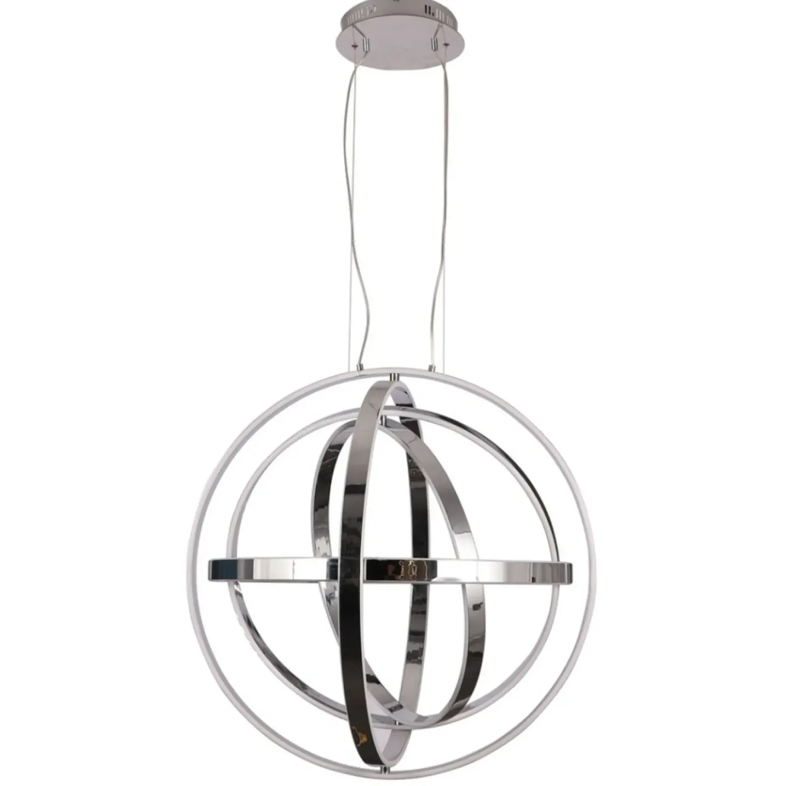 Sklep Kaja Srebrna lampa wisząca, ledowe obręcze ML6153 z serii COPERNICUS | Kaja Oświetlen chrom Outlet
