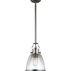 Sklep Kaja Srebrna lampa wisząca, pojedyncza FE-HOBSON-P-M-SN z serii HOBSON* Randole Tradycyjne