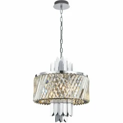 Sklep Kaja Srebrna lampa wisząca z kryształowym kloszem ML0408 MARGOT | Kaja Online