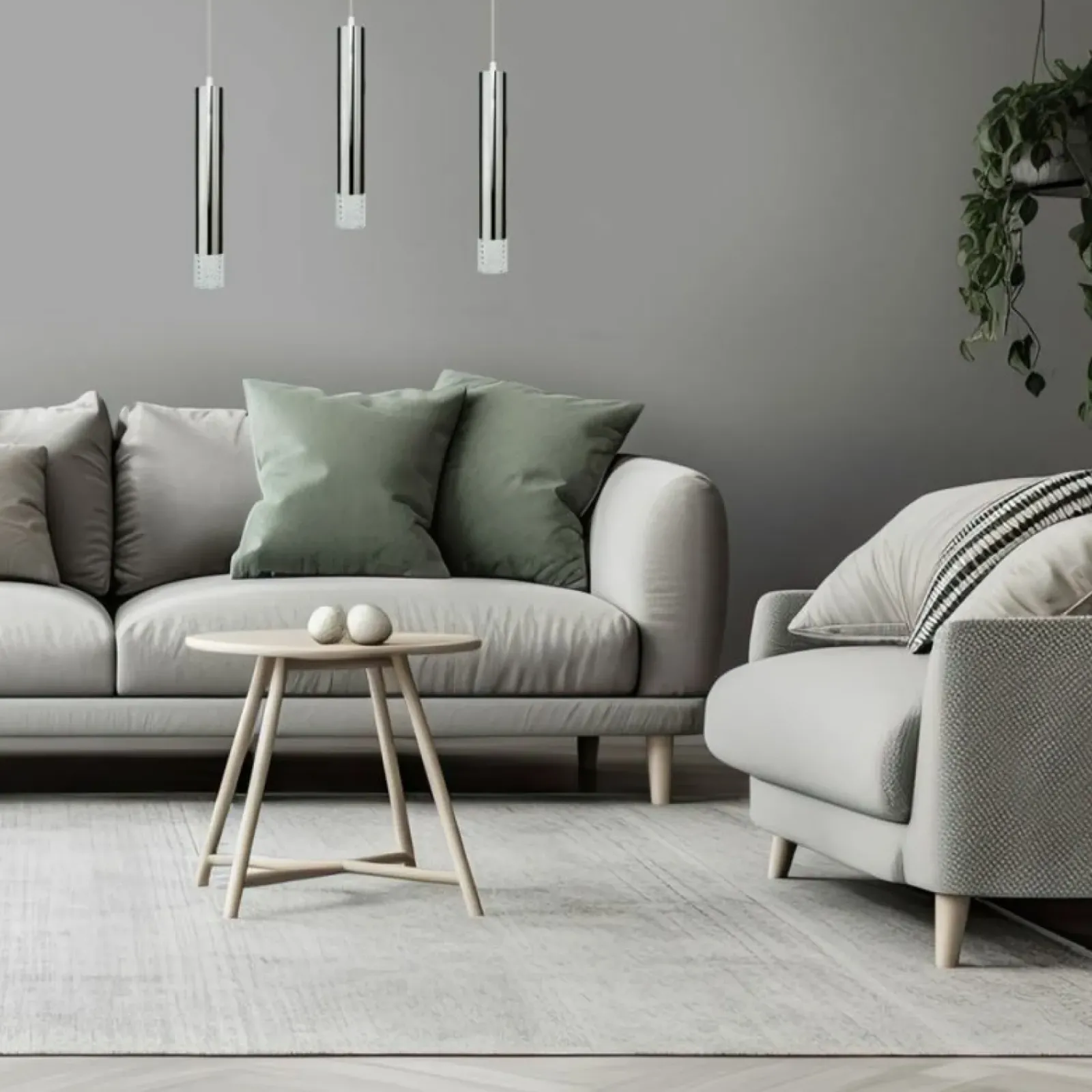 Sklep Kaja Srebrna lampa wisząca z ozdobną końcówką ML8875 TUBI | Kaja Fashion