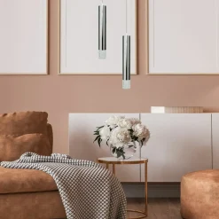 Sklep Kaja Srebrna lampa wisząca z ozdobną końcówką ML8875 TUBI | Kaja Fashion