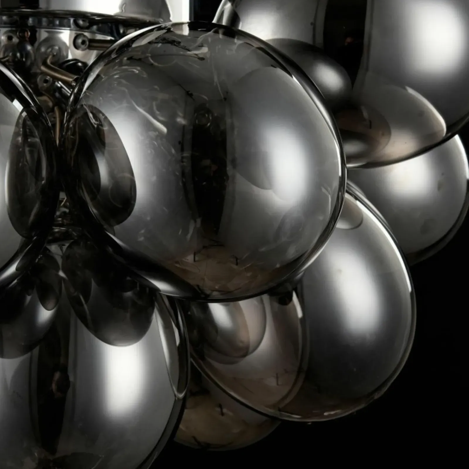 Sklep Kaja Srebrna lampa z dymionymi kloszami MOD112-04-N BALBO | Kaja* Plafony Nowoczesne