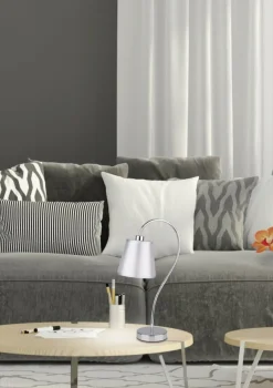 Sklep Kaja Srebrna lampka stołowa na szafkę nocną 41-70760 LUK | Kaja Oświetlenie* Tradycyjne Lampki Stołowe