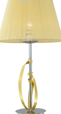 Sklep Kaja Srebrno-złota lampka stołowa do salonu 41-55071 DIVA | Kaja* Tradycyjne Lampki Stołowe