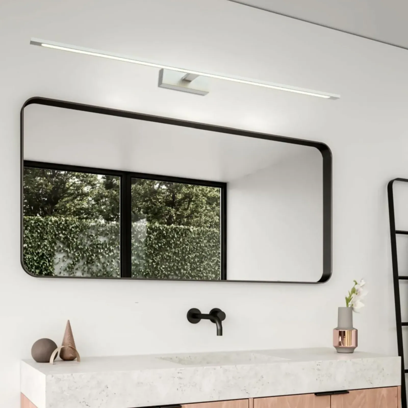 Sklep Kaja Srebrny kinkiet łazienkowy LED 96cm GS-LWB-32W CH CCT ISLA | Kaja* Lampy Led