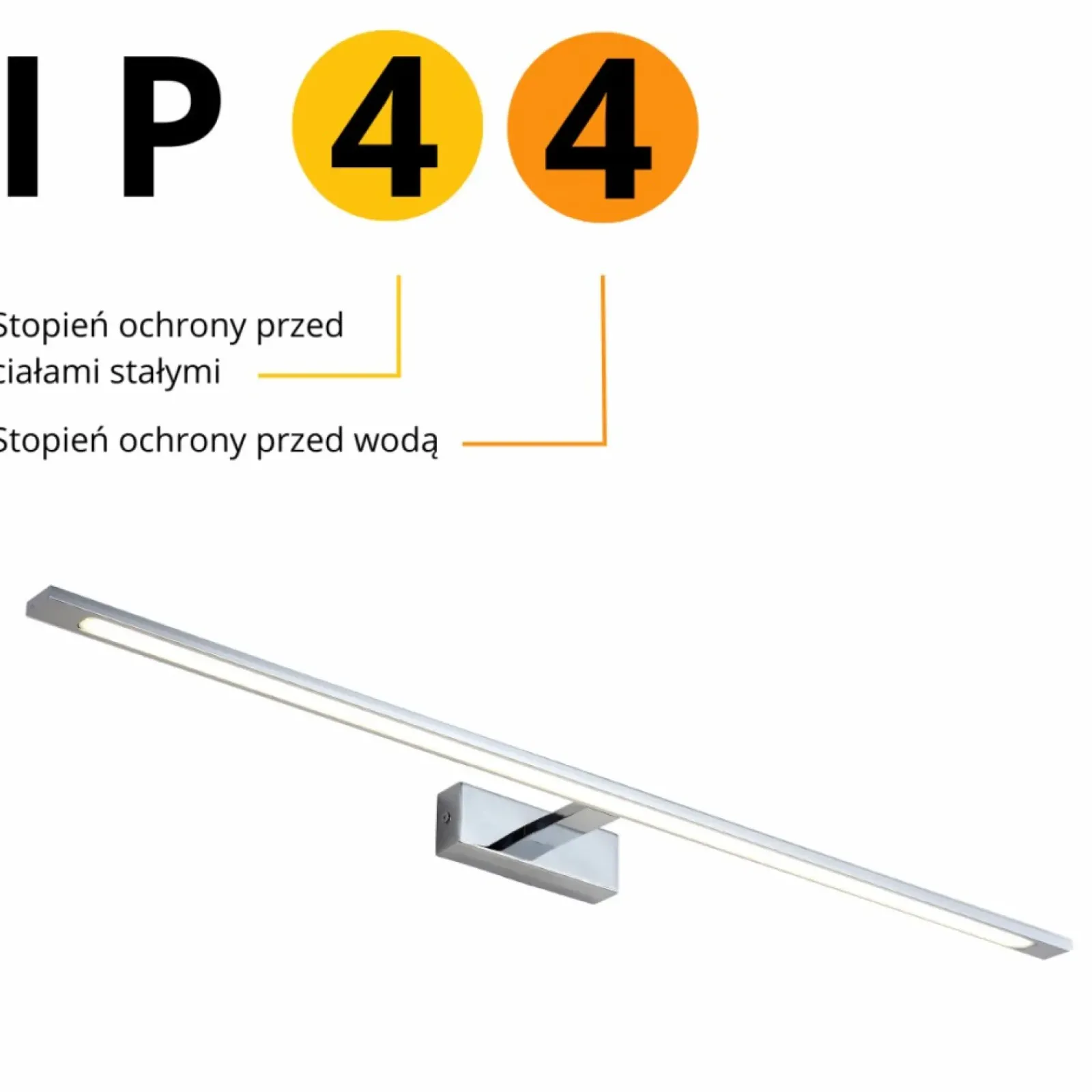Sklep Kaja Srebrny kinkiet łazienkowy LED 96cm GS-LWB-32W CH CCT ISLA | Kaja* Lampy Led