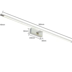 Sklep Kaja Srebrny kinkiet łazienkowy LED 96cm GS-LWB-32W CH CCT ISLA | Kaja* Lampy Led