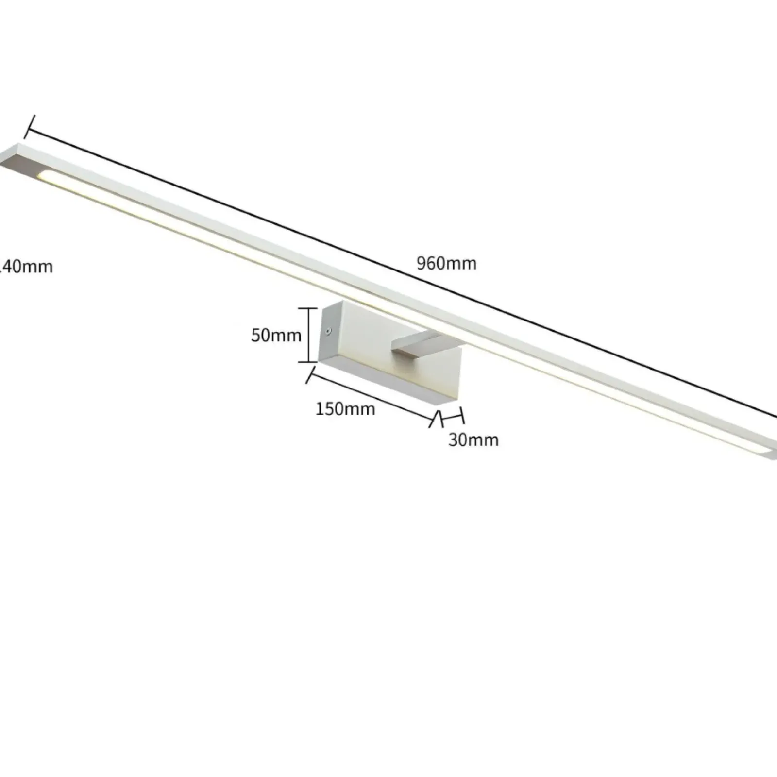 Sklep Kaja Srebrny kinkiet łazienkowy LED 96cm GS-LWB-32W CH CCT ISLA | Kaja* Lampy Led