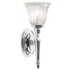 Sklep Kaja Srebrny kinkiet ścienny do sypialni BATH-DRYDEN1-PC z serii DRYDEN* Kinkiety Tradycyjne