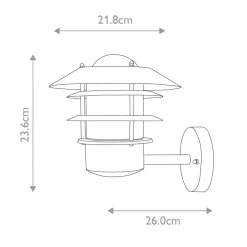 Sklep Kaja Srebrny kinkiet do oświetlenia wejścia HELSINGOR z serii HELSINGOR* Kinkiety Ogrodowe