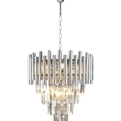 Sklep Kaja Srebrny żyrandol z kryształami, na łańcuchu ML5991 MADISON | Kaja Store