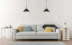 Sklep Kaja Stożkowa, czarna lampa wisząca do kuchni 1044/1 ROWEN | Kaja czarny Fashion