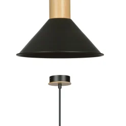 Sklep Kaja Stożkowa, czarna lampa wisząca do kuchni 1044/1 ROWEN | Kaja czarny Fashion