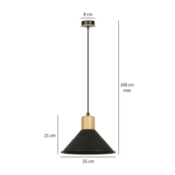 Sklep Kaja Stożkowa, czarna lampa wisząca do kuchni 1044/1 ROWEN | Kaja czarny Fashion