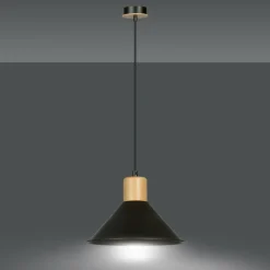 Sklep Kaja Stożkowa, czarna lampa wisząca do kuchni 1044/1 ROWEN | Kaja czarny Fashion