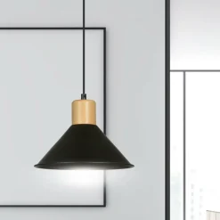 Sklep Kaja Stożkowa, czarna lampa wisząca do kuchni 1044/1 ROWEN | Kaja czarny Fashion