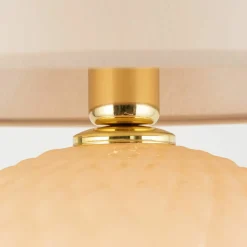 Sklep Kaja Stylowa, beżowo-złota lampka nocna glamour TK 5591 z serii SANTANA* Lampki Stołowe Z Abażurem|Nowoczesne Lampki Stołowe