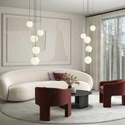 Sklep Kaja Stylowa, biało-złota lampa do salonu MOD321PL-05G z serii BASIC FORM Hot