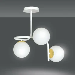 Sklep Kaja Stylowa, biało-złota lampa sufitowa do kuchni 1033/3 RAGNAR | Kaja Store