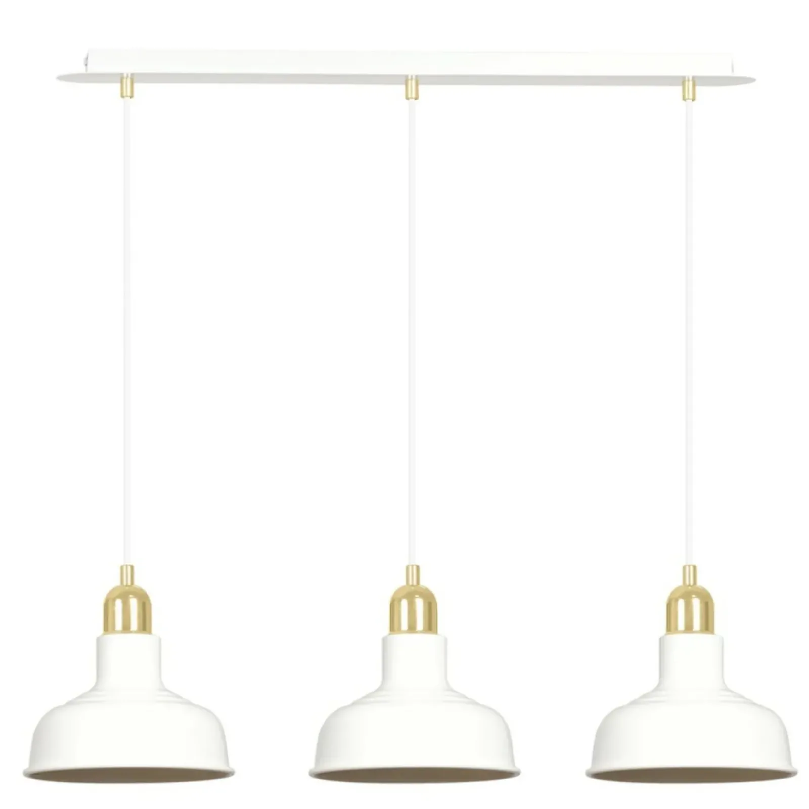 Sklep Kaja Stylowa, biało-złota lampa wisząca nad stół 1043/3 IBOR | Kaja biały Discount