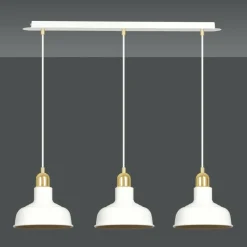 Sklep Kaja Stylowa, biało-złota lampa wisząca nad stół 1043/3 IBOR | Kaja biały Discount