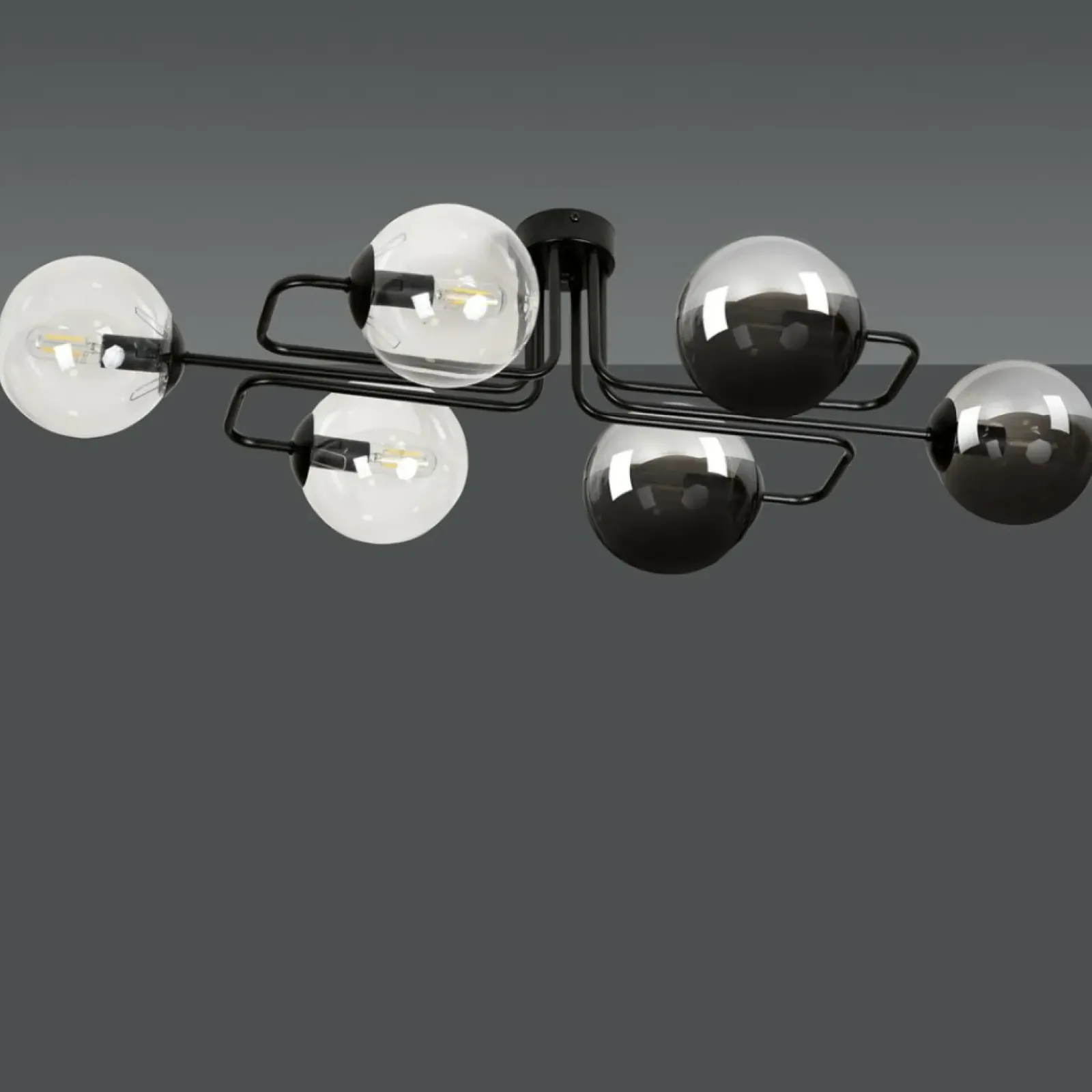 Sklep Kaja Stylowa czarna lampa sufitowa z kloszami 834/6A3 | Kaja Oświetlenie Cheap