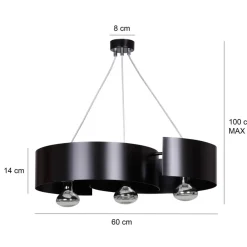 Sklep Kaja Stylowa, czarna lampa wisząca w stylu loftowym 284/3 VIXON | Kaja Clearance