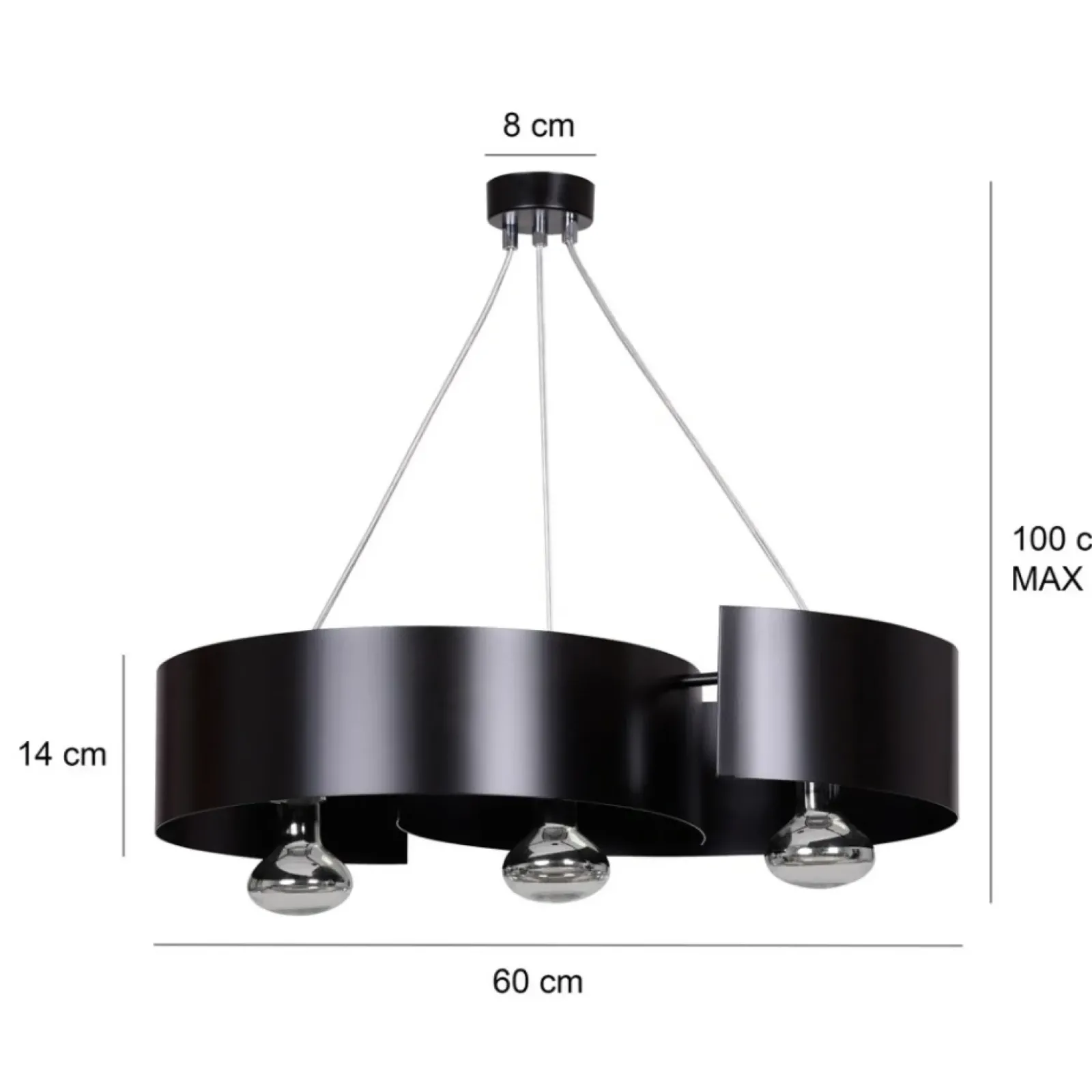 Sklep Kaja Stylowa, czarna lampa wisząca w stylu loftowym 284/3 VIXON | Kaja Clearance