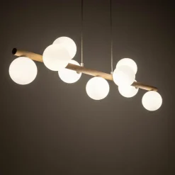 Sklep Kaja Stylowa, drewniana lampa wisząca nad stół TK 5906 ESTERA WOOD | Kaja Discount