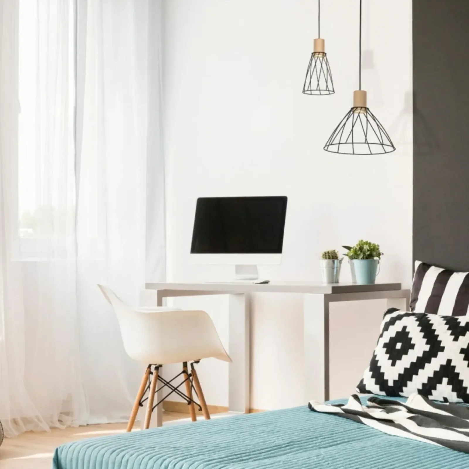 Sklep Kaja Stylowa, druciana lampa wisząca TK 10156 MODESTO WOOD SOSNA | Kaja Store