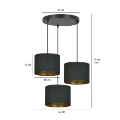 Sklep Kaja Stylowa lampa do przytulnego salonu 1054/3PREM HILDE PREMIUM | Kaja czarny Best